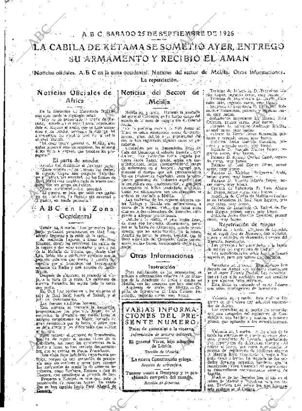 ABC MADRID 25-09-1926 página 15