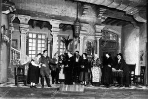 Escena final De "Riquiña", comedia de Mendez de la Torre