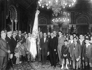 Bilbao en el salón de Actos del ayuntamiento Llegada de la agrupación coral de...