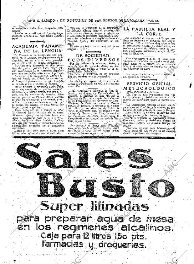 ABC MADRID 09-10-1926 página 18