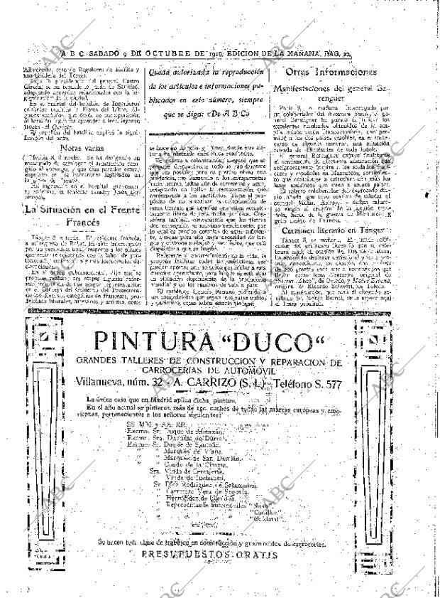 ABC MADRID 09-10-1926 página 20