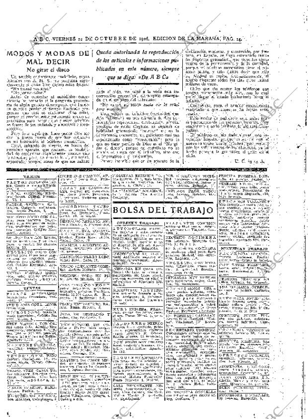 ABC MADRID 22-10-1926 página 14