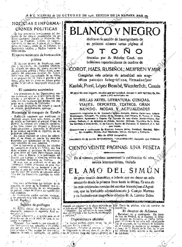 ABC MADRID 22-10-1926 página 21