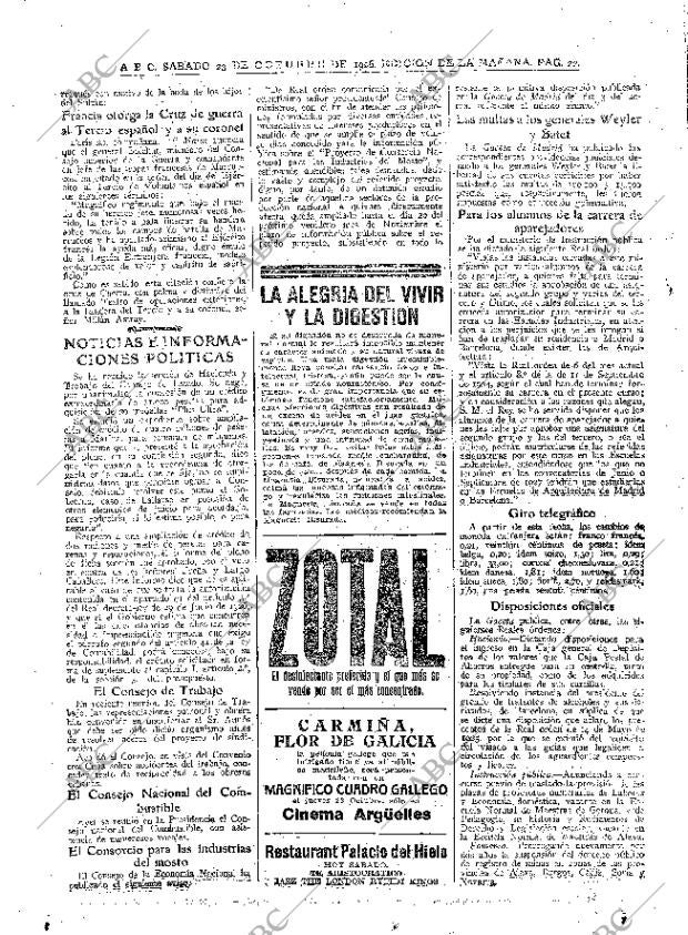 ABC MADRID 23-10-1926 página 22