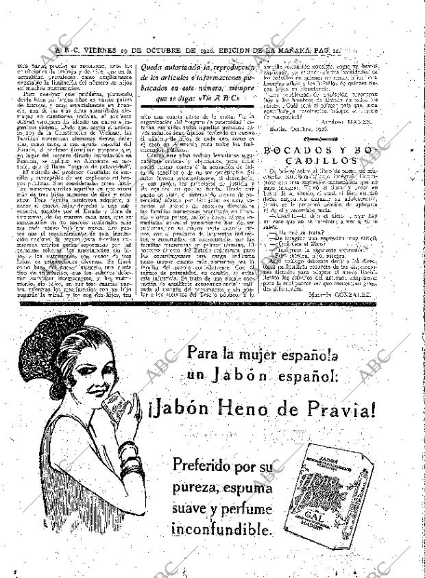 ABC MADRID 29-10-1926 página 14