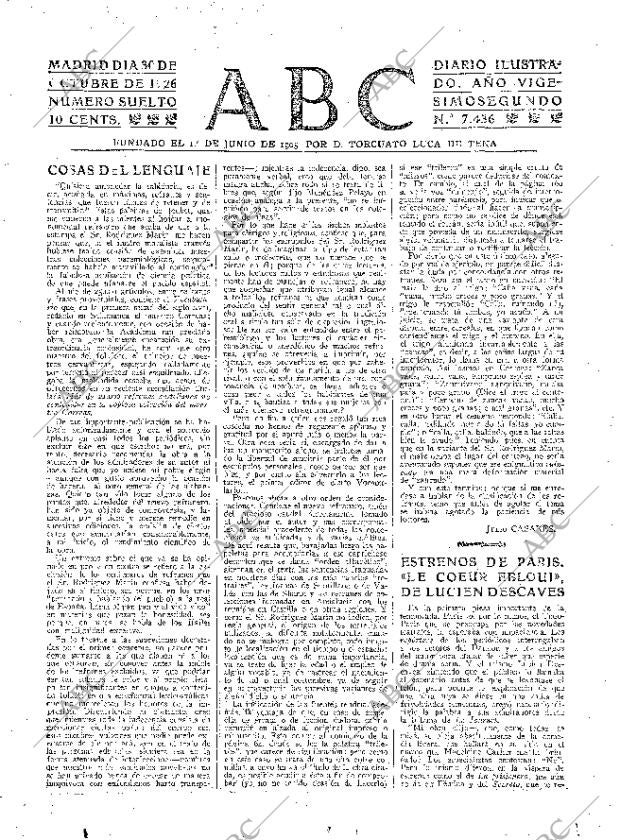 ABC MADRID 30-10-1926 página 3