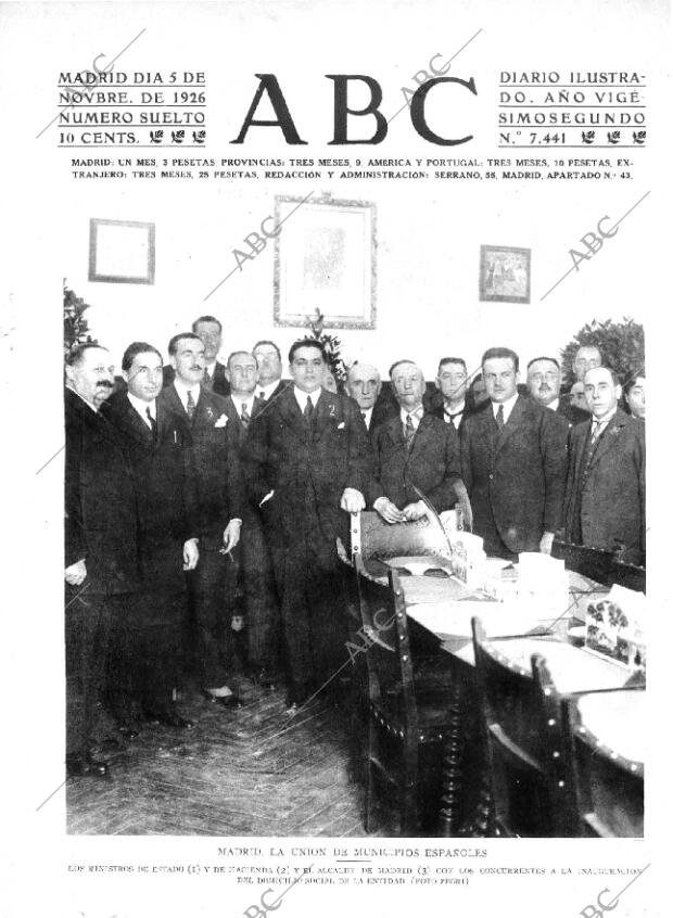 ABC MADRID 05-11-1926 página 1