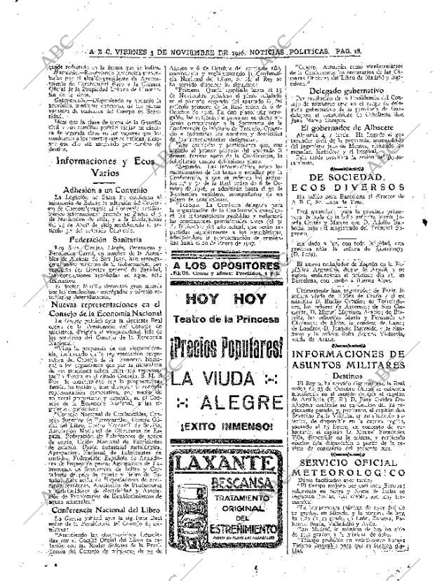ABC MADRID 05-11-1926 página 18