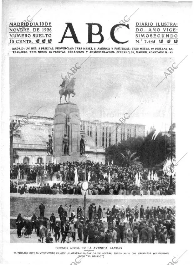 ABC MADRID 10-11-1926 página 1