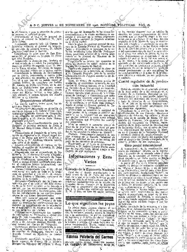 ABC MADRID 11-11-1926 página 18