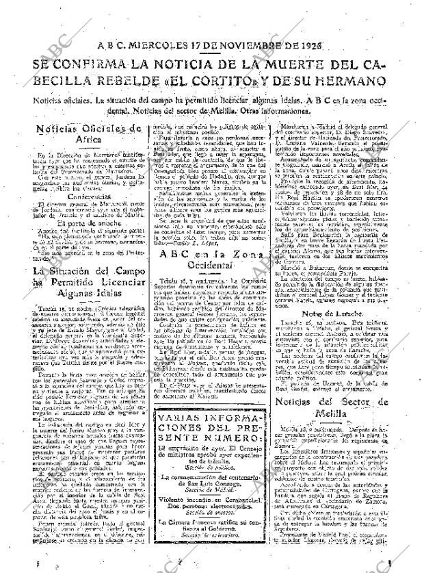 ABC MADRID 17-11-1926 página 15