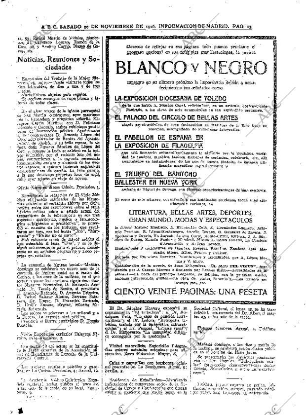 ABC MADRID 20-11-1926 página 23