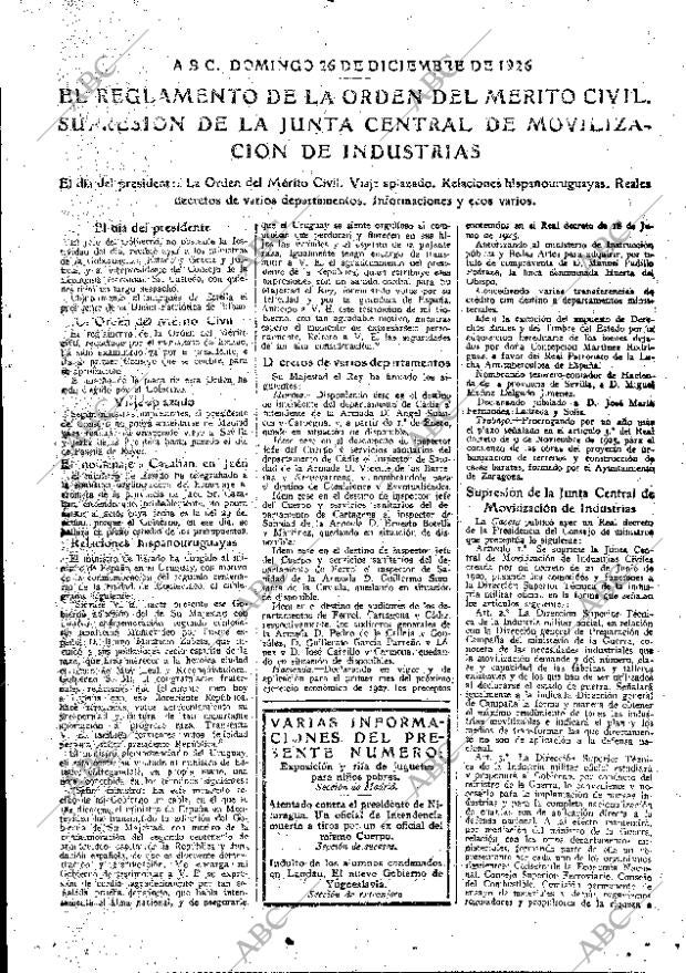 ABC MADRID 26-12-1926 página 15