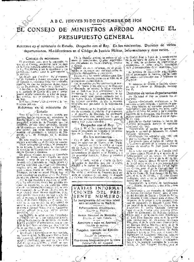 ABC MADRID 30-12-1926 página 11