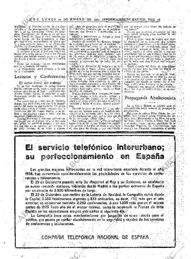 ABC MADRID 10-01-1927 página 16