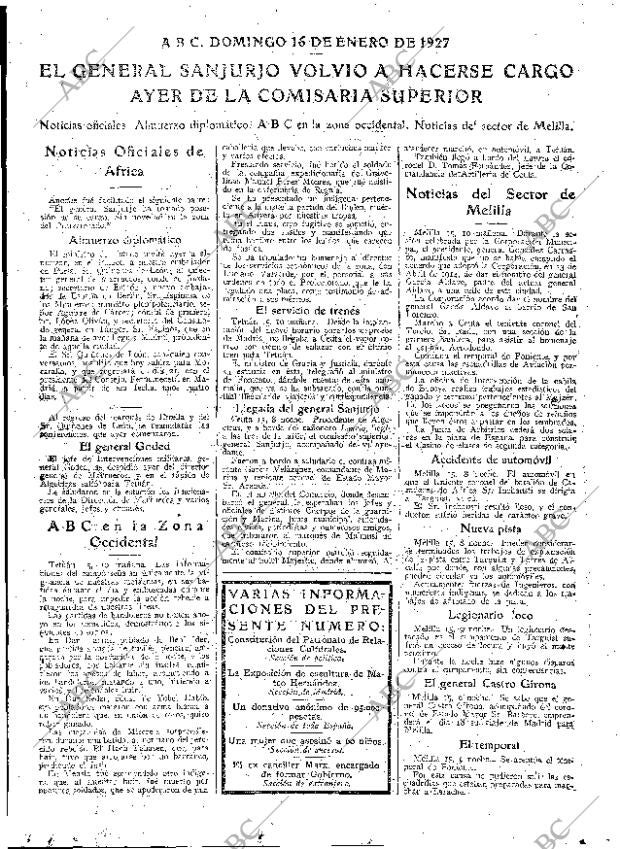 ABC MADRID 16-01-1927 página 15