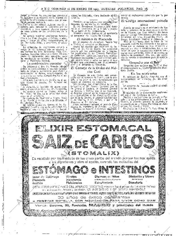 ABC MADRID 16-01-1927 página 18