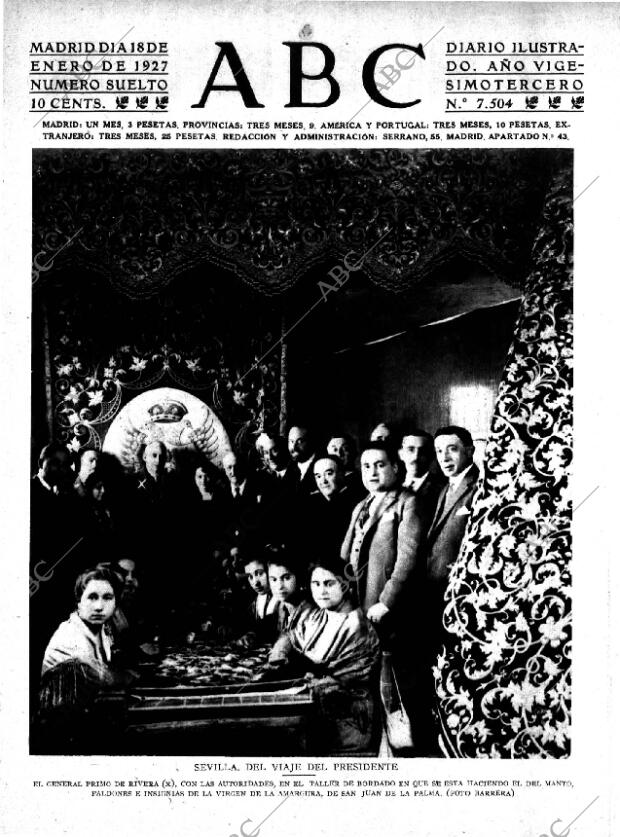 ABC MADRID 18-01-1927 página 1