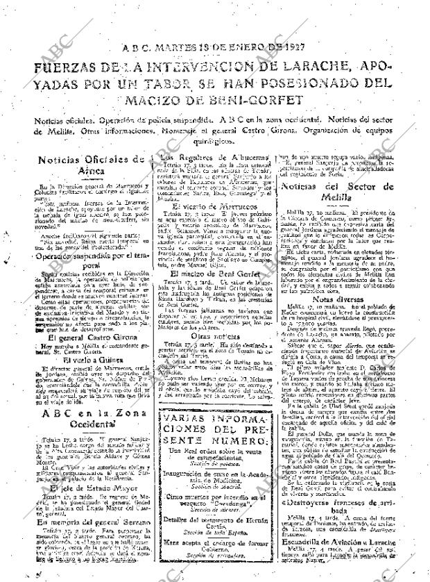 ABC MADRID 18-01-1927 página 15