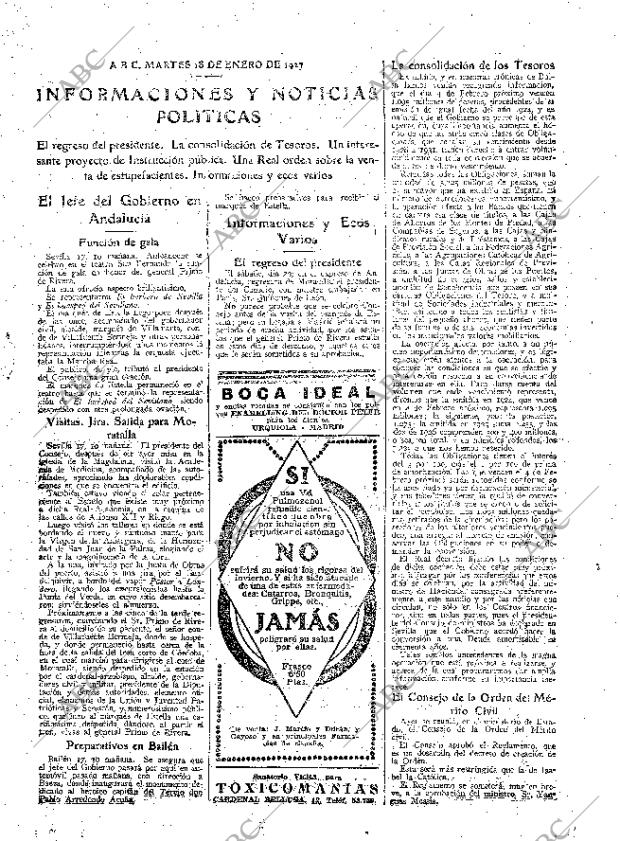 ABC MADRID 18-01-1927 página 17