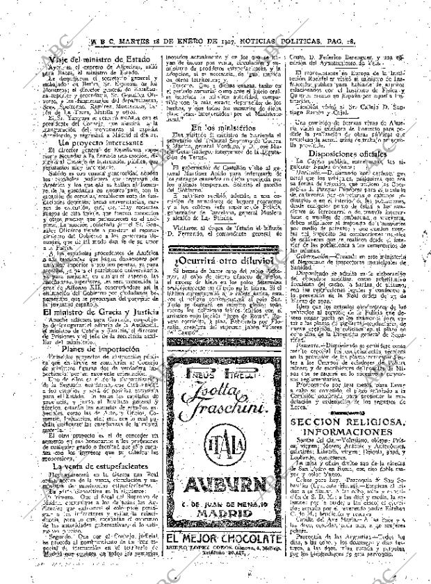 ABC MADRID 18-01-1927 página 18