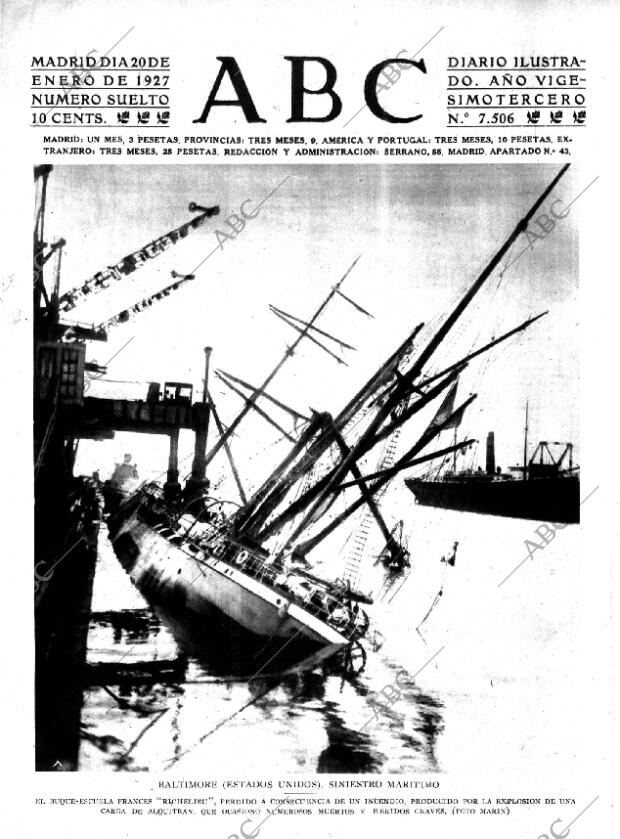 ABC MADRID 20-01-1927 página 1