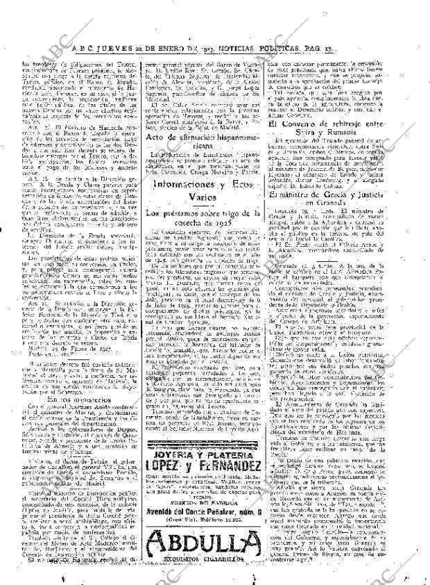 ABC MADRID 20-01-1927 página 17