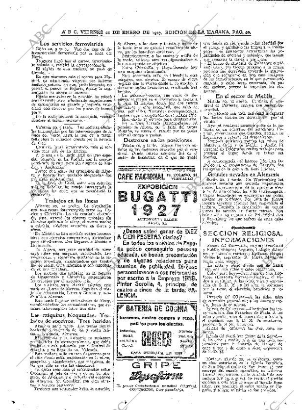 ABC MADRID 21-01-1927 página 20