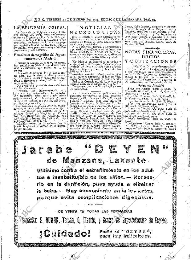 ABC MADRID 21-01-1927 página 22