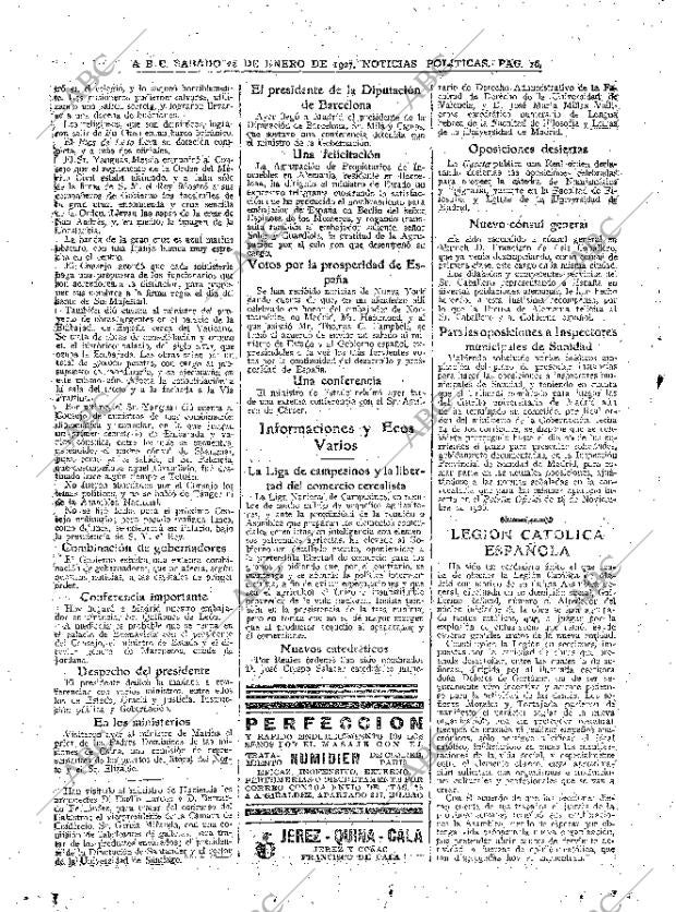 ABC MADRID 22-01-1927 página 16