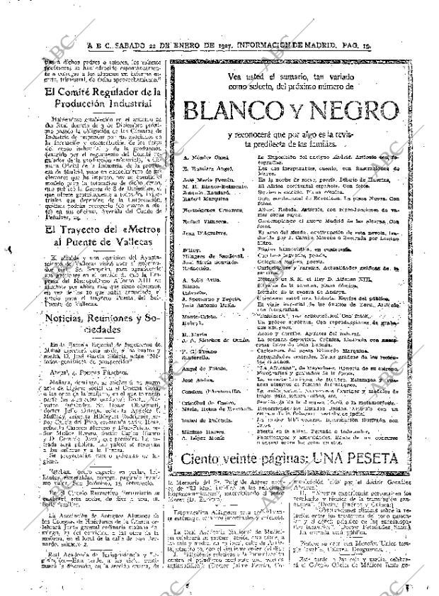 ABC MADRID 22-01-1927 página 19