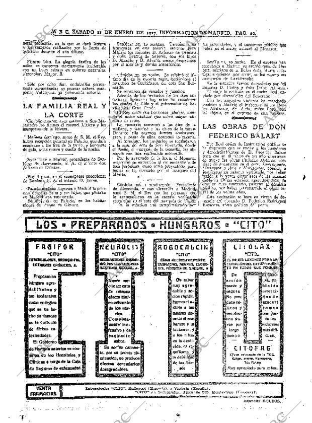 ABC MADRID 22-01-1927 página 20