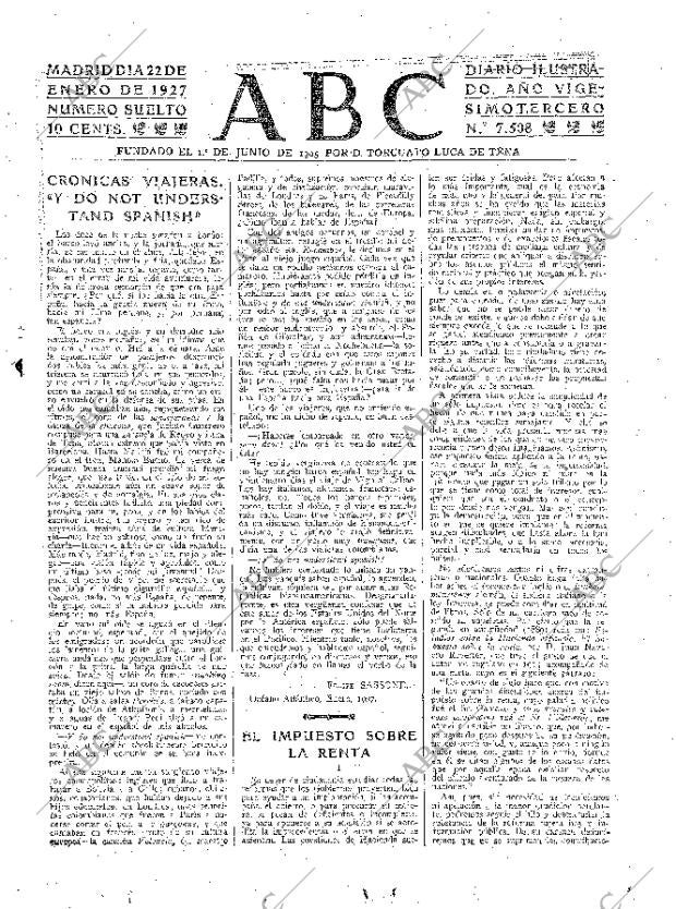 ABC MADRID 22-01-1927 página 3