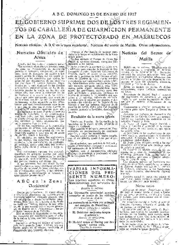 ABC MADRID 23-01-1927 página 9