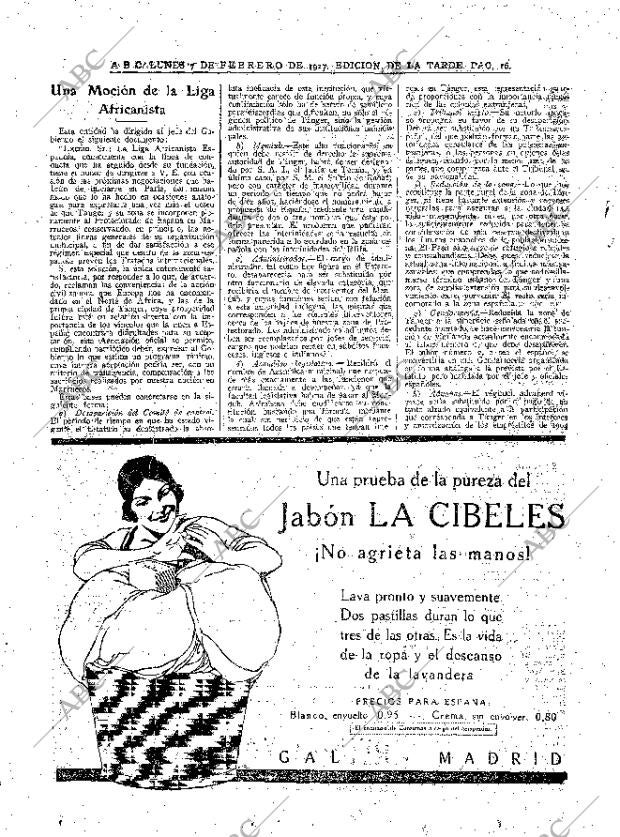 ABC MADRID 07-02-1927 página 16