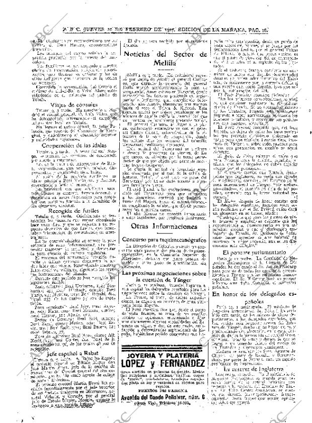 ABC MADRID 10-02-1927 página 16