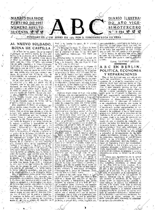 ABC MADRID 10-02-1927 página 3