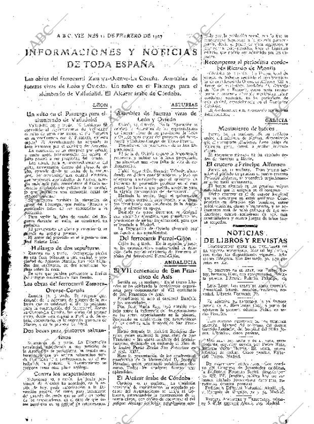 ABC MADRID 11-02-1927 página 25