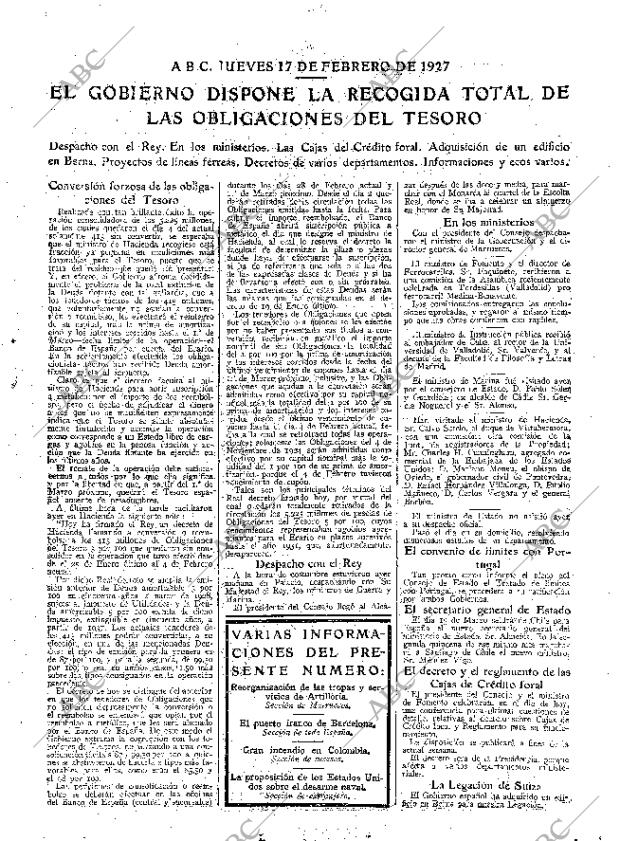 ABC MADRID 17-02-1927 página 15