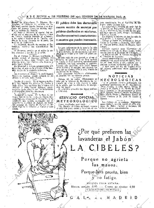 ABC MADRID 17-02-1927 página 18