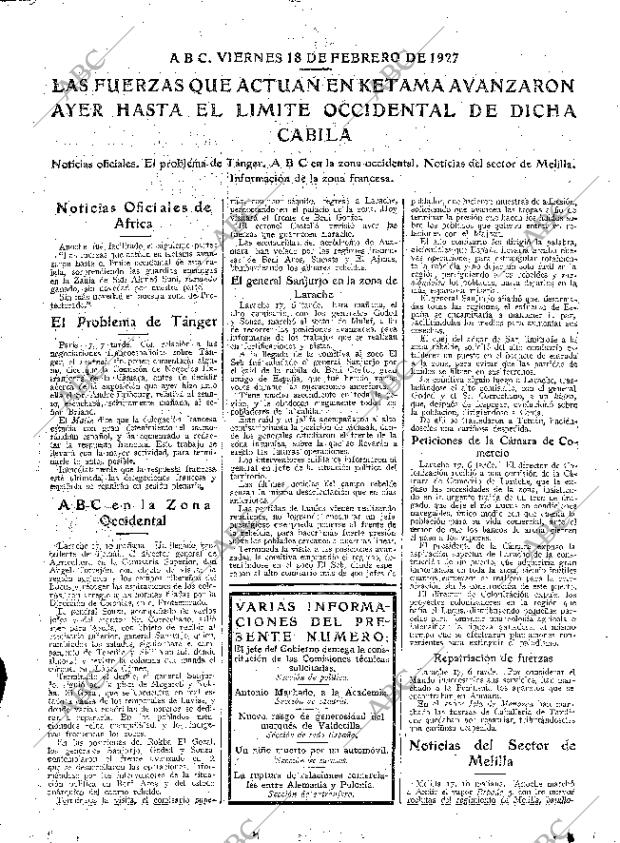 ABC MADRID 18-02-1927 página 11