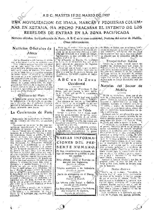 ABC MADRID 15-03-1927 página 15