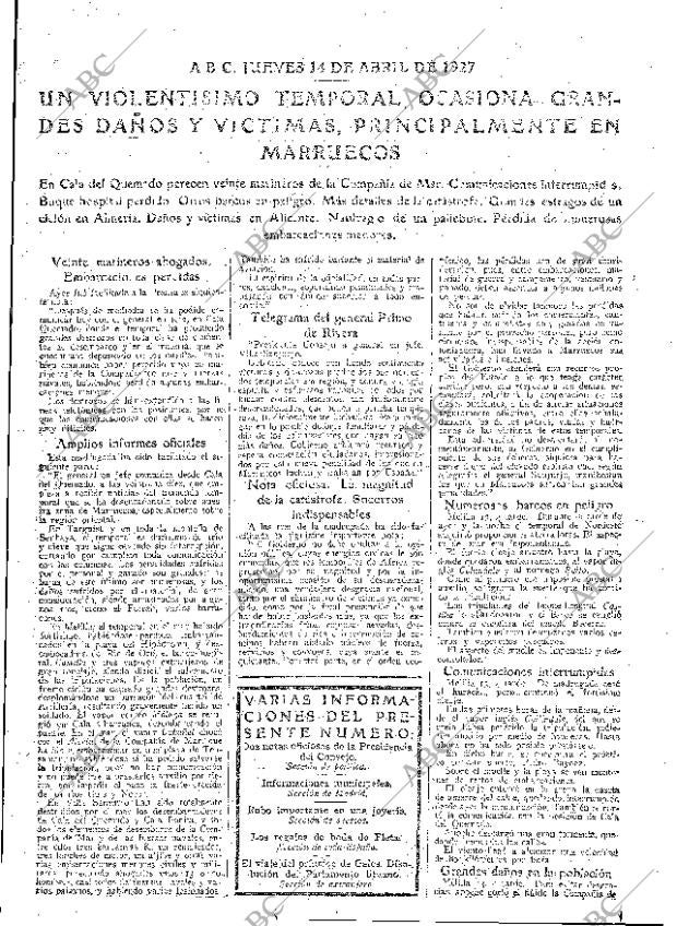 ABC MADRID 14-04-1927 página 15