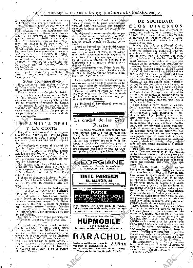 ABC MADRID 22-04-1927 página 20