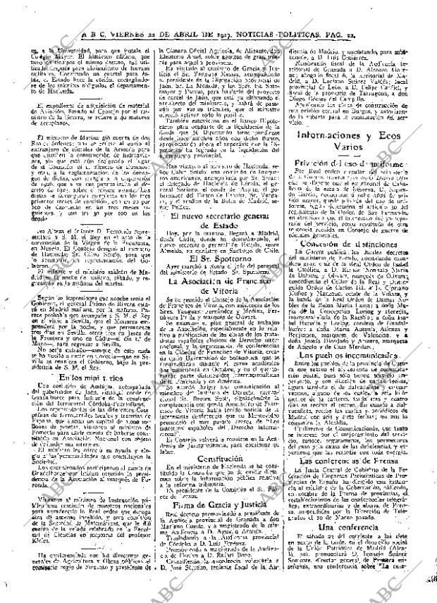 ABC MADRID 22-04-1927 página 22