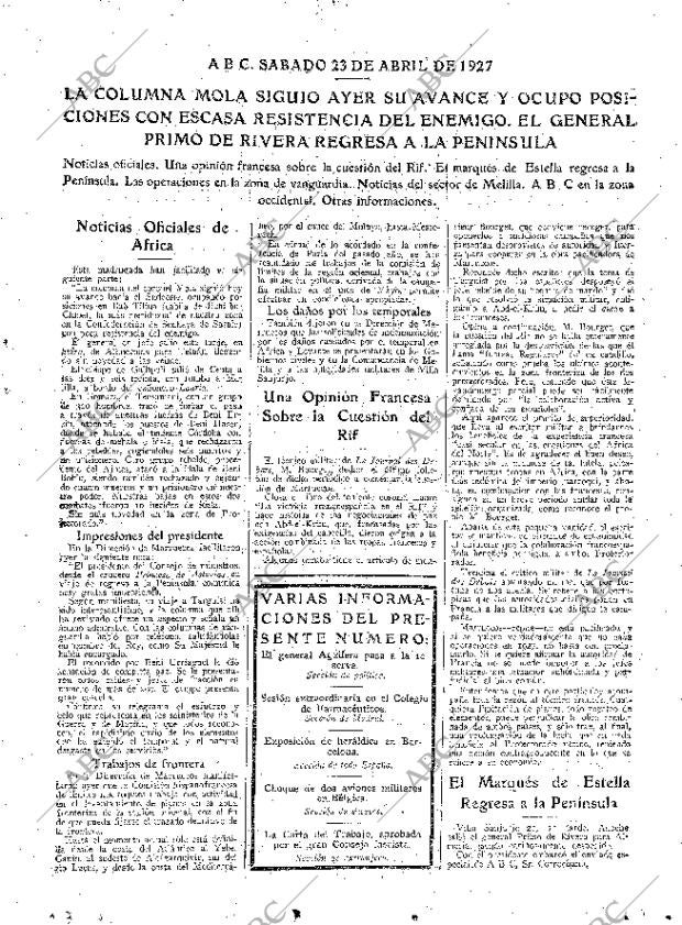 ABC MADRID 23-04-1927 página 15