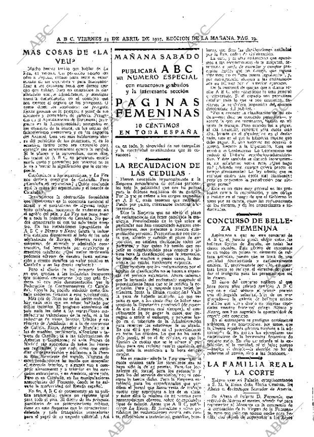 ABC MADRID 29-04-1927 página 19