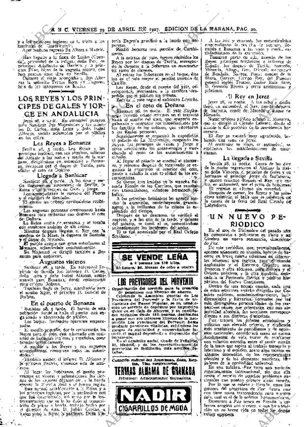 ABC MADRID 29-04-1927 página 20