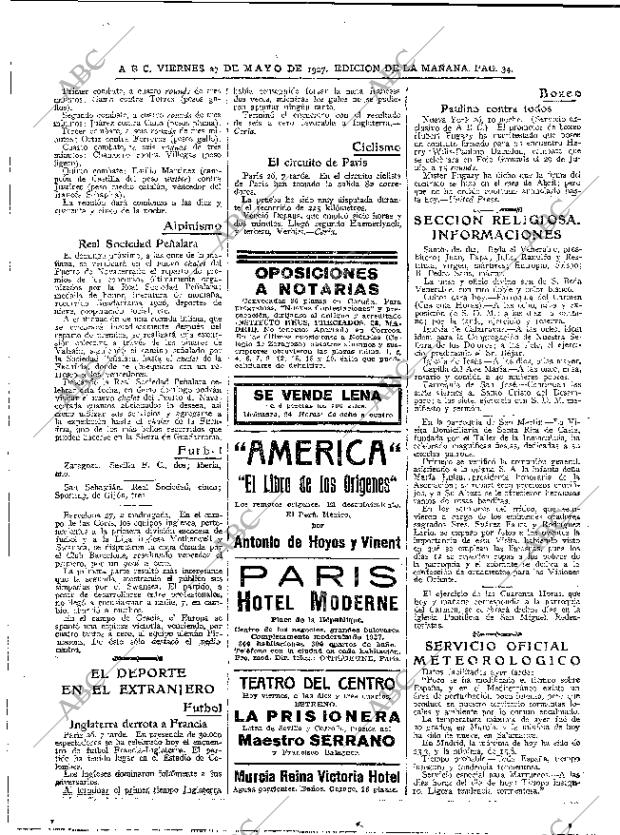 ABC MADRID 27-05-1927 página 34