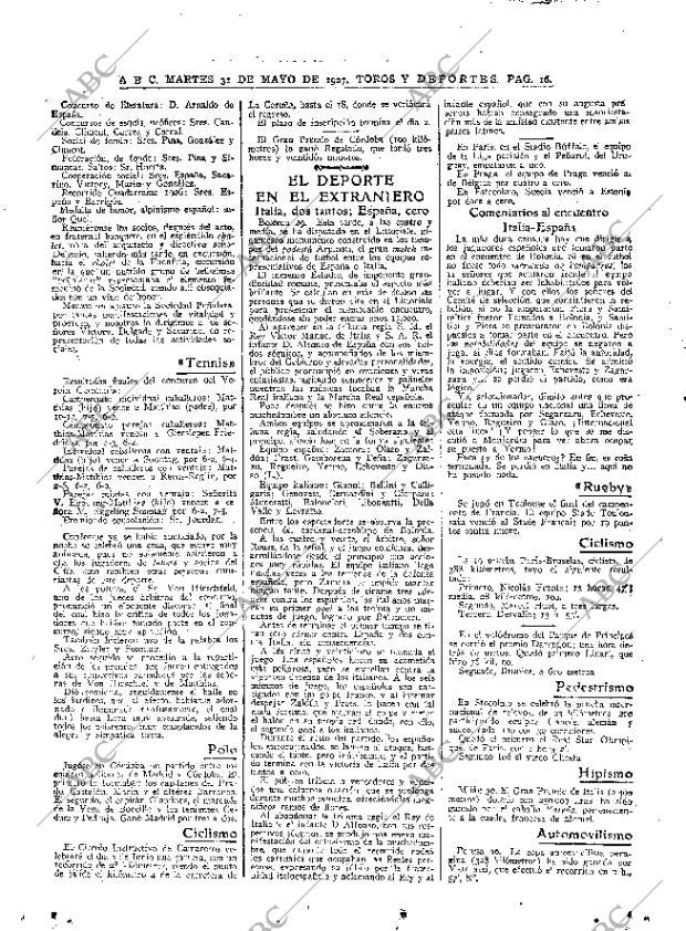 ABC MADRID 31-05-1927 página 16